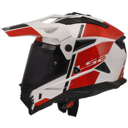 CASCO LS2 PIONEER II HILL BIANCO E ROSSO