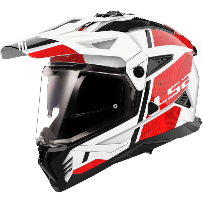CASCO LS2 PIONEER II HILL BIANCO E ROSSO CASCO LS2 PIONEER II HILL BIANCO E ROSSO