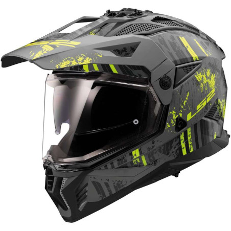 CASCO LS2 PIONEER II CRAZY NERO E GIALLO
