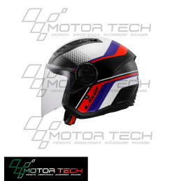 CASCO LS2 AIRFLOW II RUSH WHITE BLUE RED