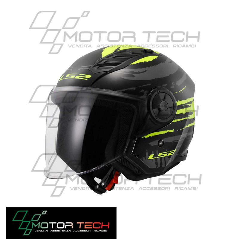CASCO LS2 AIRFLOW II BRUSH BLACK H-V YELLOW