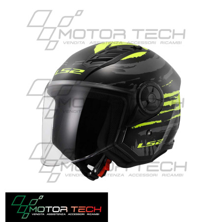 CASCO LS2 AIRFLOW II BRUSH BLACK H-V YELLOW
